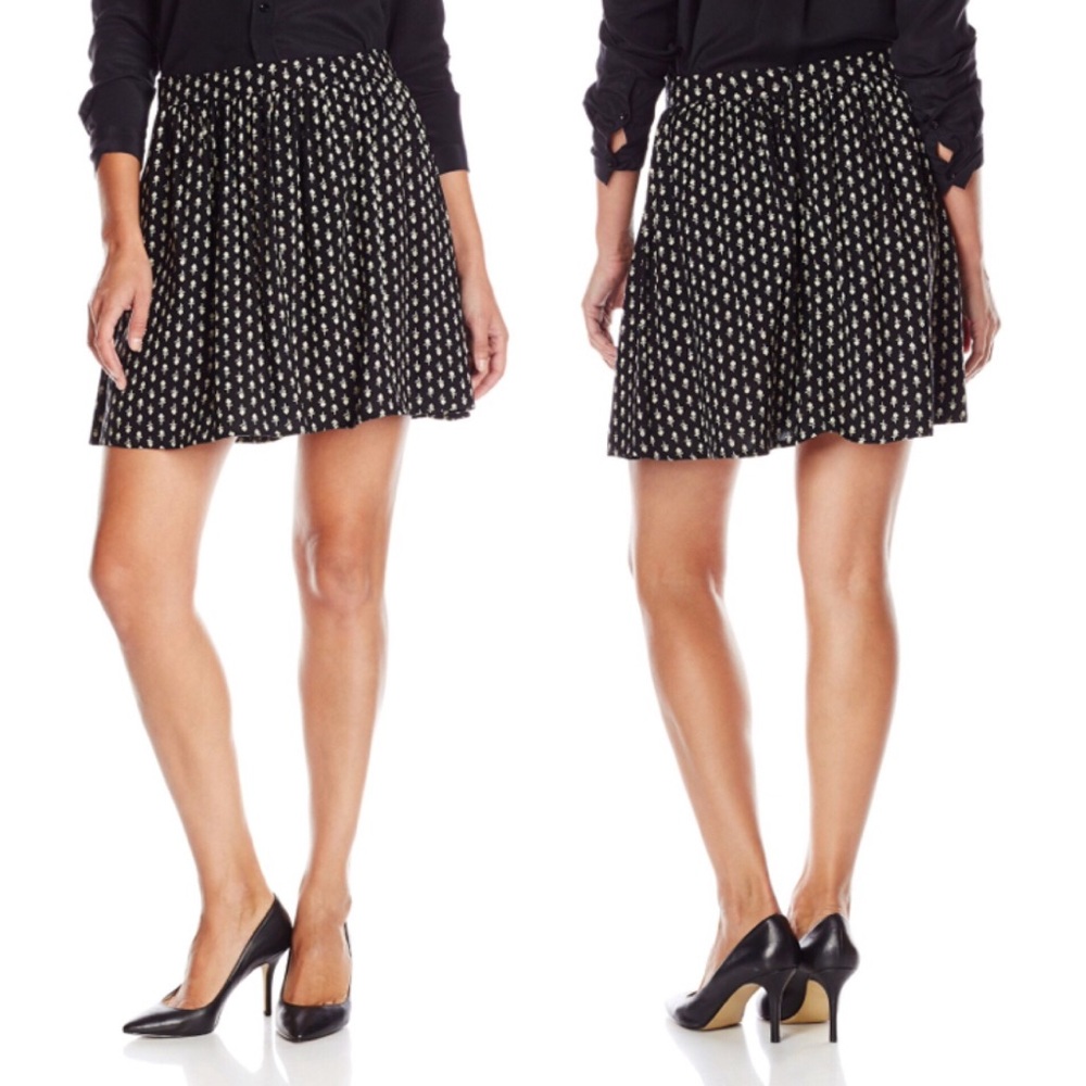Lucky Brand Floral Woodstamp Print Mini Skirt